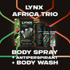 Lynx Africa Trio Body Spray, Antiperspirant & Body Wash Set 3 Piece