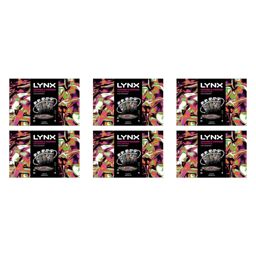 Lynx Leather & Cookies Collection Body Spray Gift Set Five Piece Pack of 6