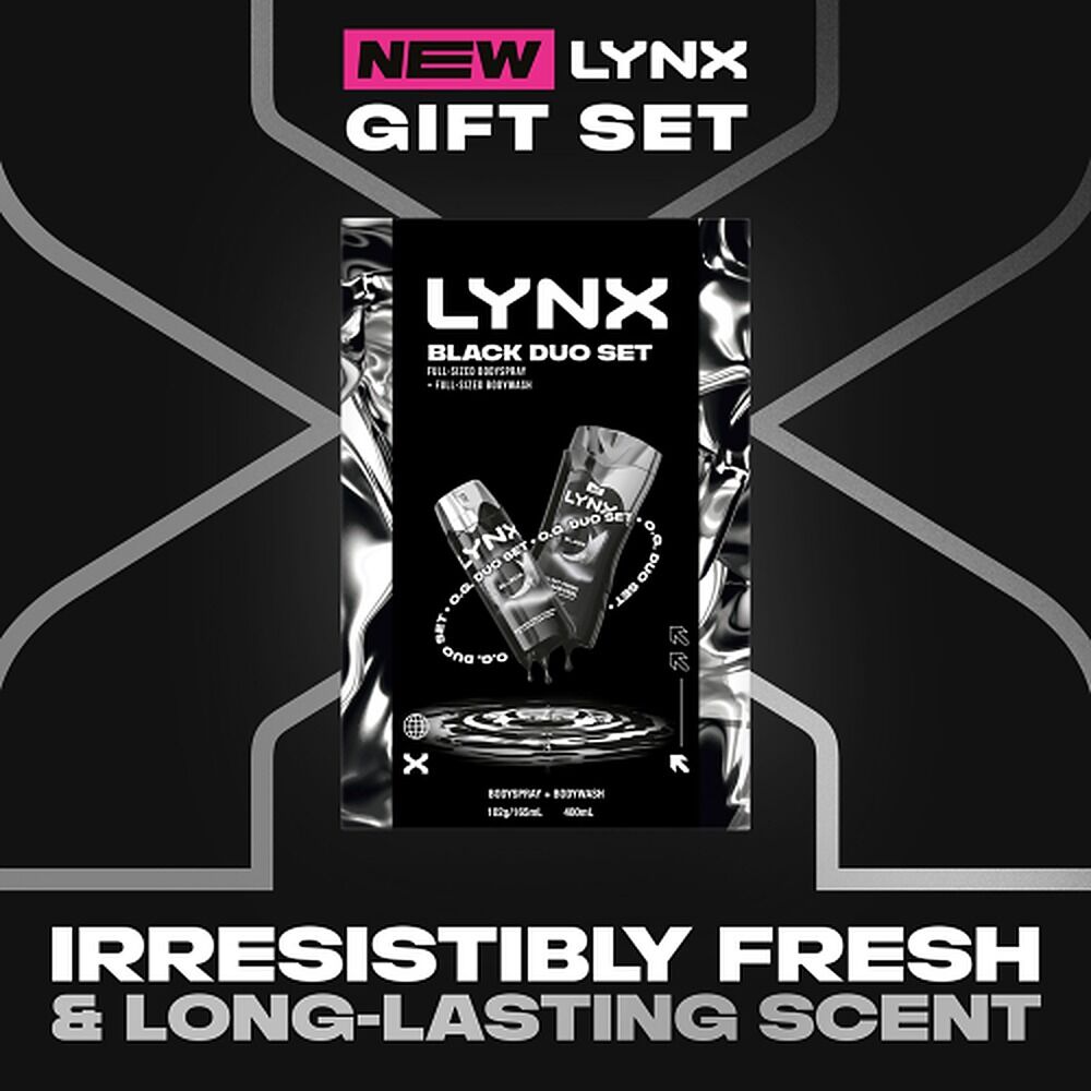 Lynx Black Duo Body Spray & Body Wash Gift Set 2 Piece