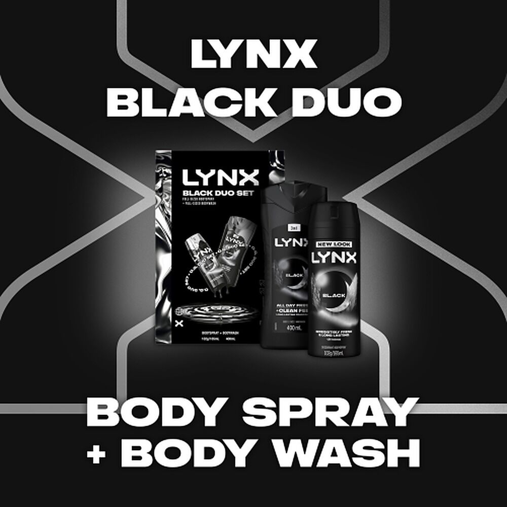 Lynx Black Duo Body Spray & Body Wash Gift Set 2 Piece