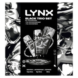 Lynx Black Trio Body Spray, Antiperspirant & Body Wash Set 3 Piece