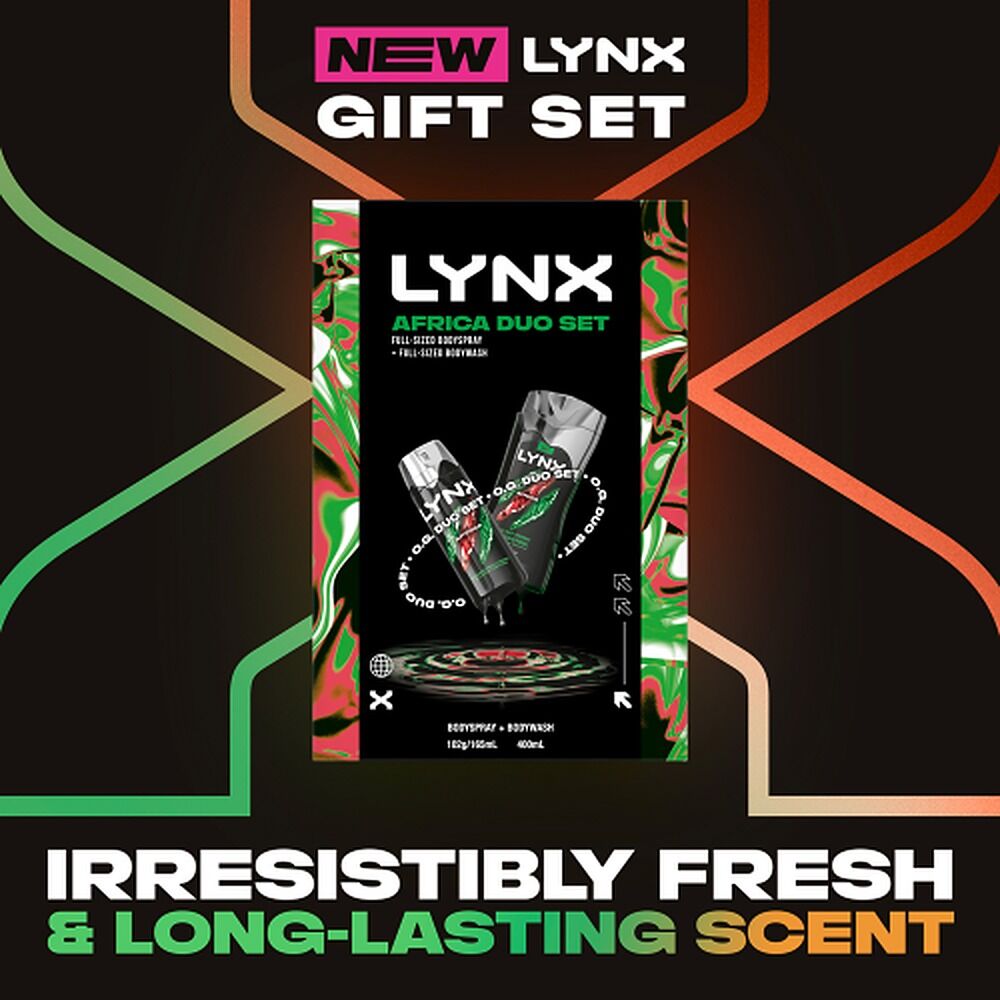 Lynx Africa Duo Body Spray & Body Wash Gift Set 2 Piece