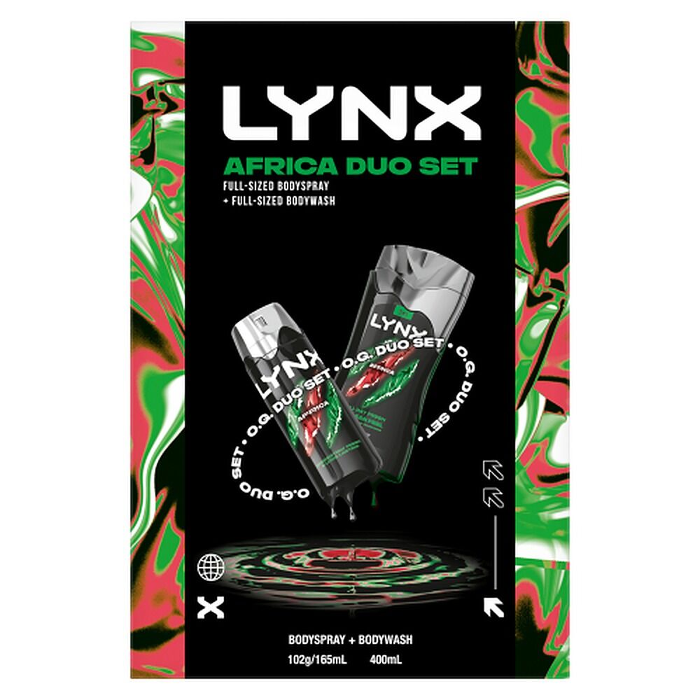 Lynx Africa Duo Body Spray & Body Wash Gift Set 2 Piece