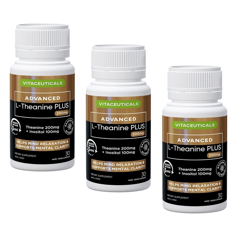 Vitaceuticals L-Theanine Plus 30 Capsules Pack of 3