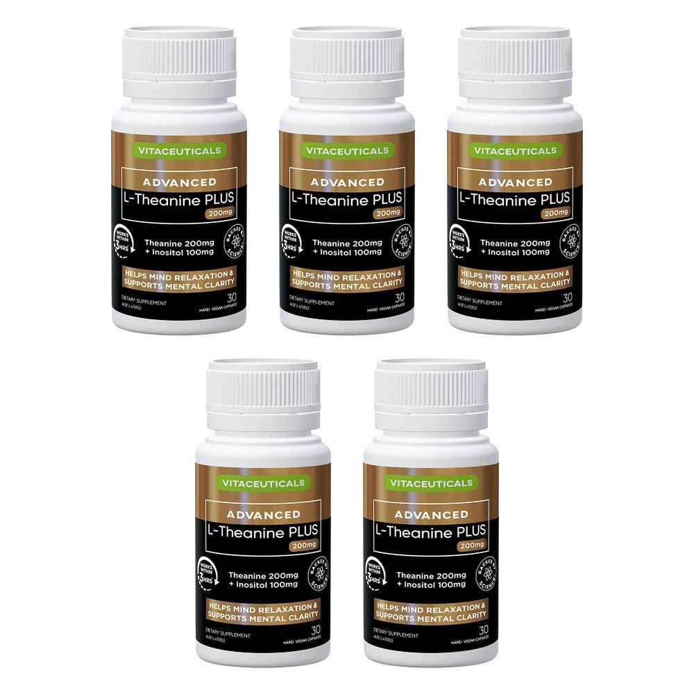 Vitaceuticals L-Theanine Plus 30 Capsules Pack of 5