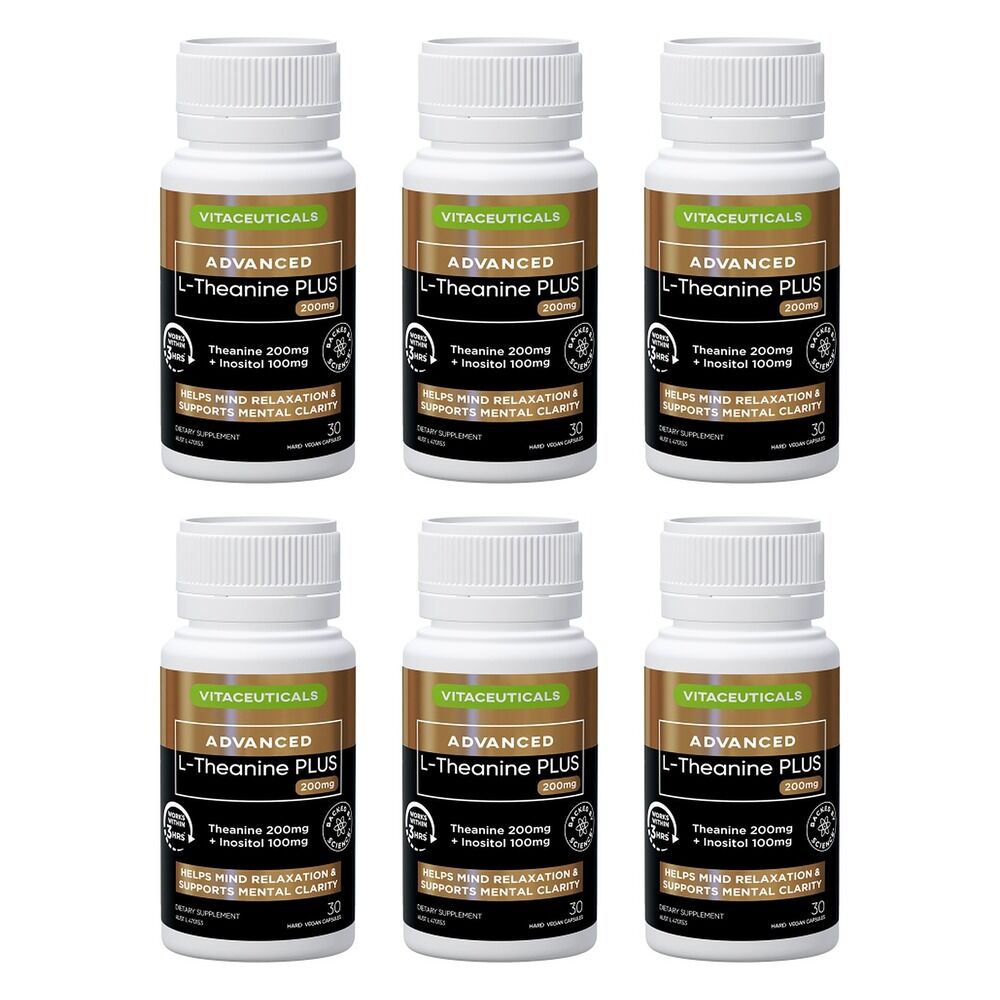 Vitaceuticals L-Theanine Plus 30 Capsules Pack of 6