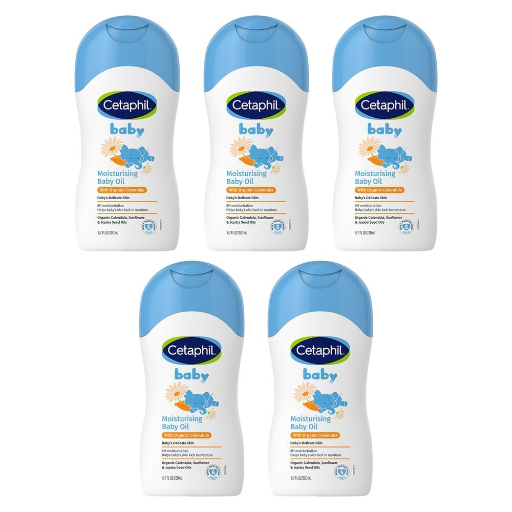 Cetaphil Baby Moisturising Baby Oil 200mL Pack of 5