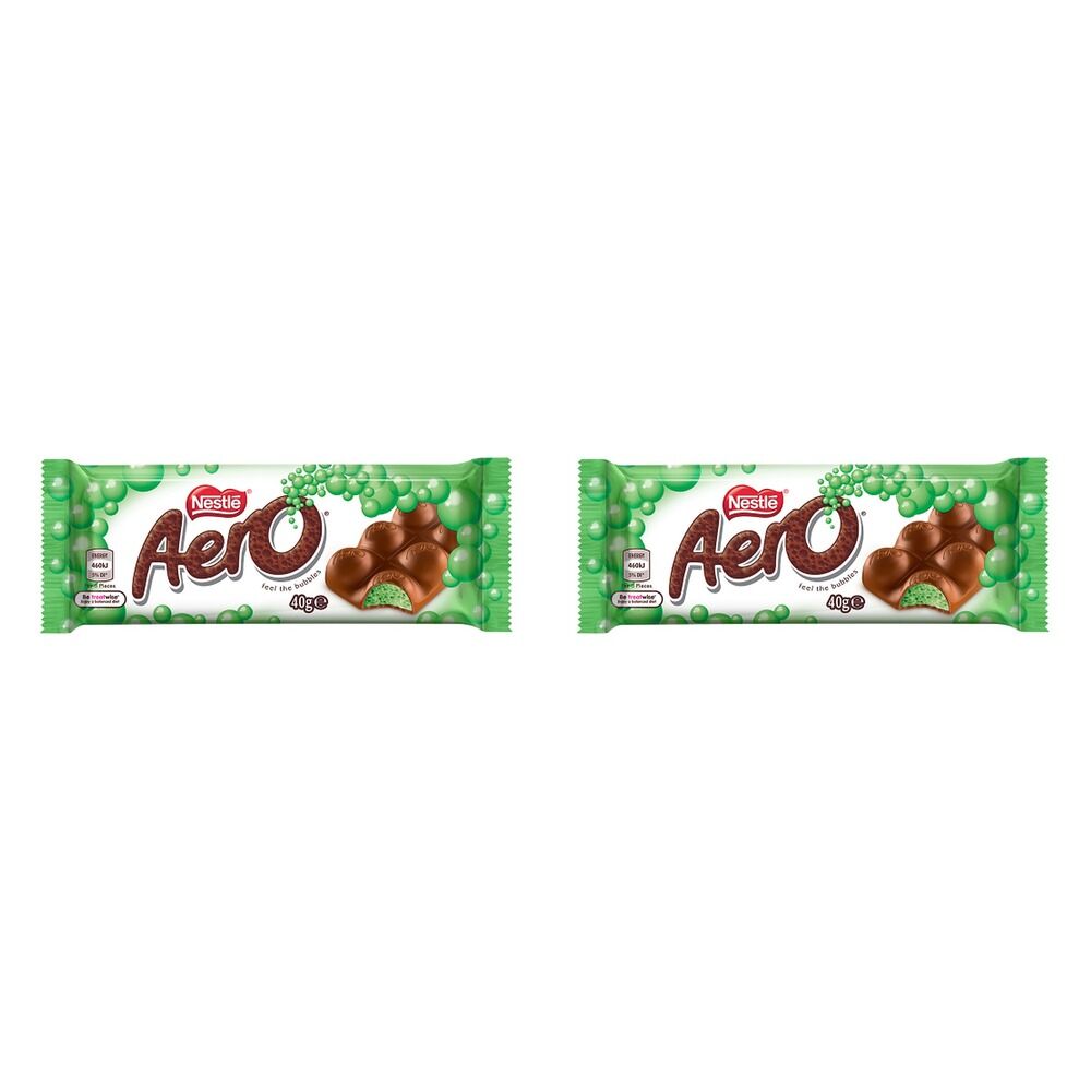 Nestle Aero Peppermint Milk Chocolate Bar 40g x 24 Bundle of 2