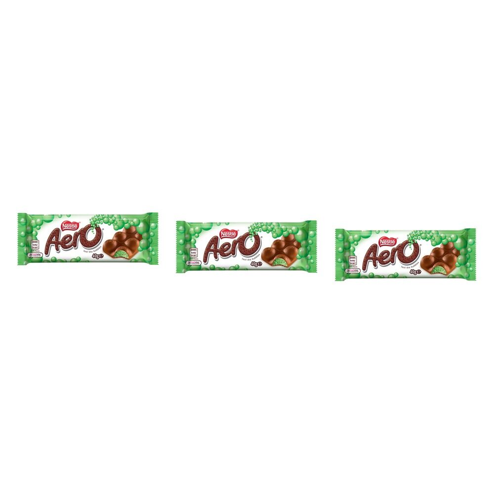 Nestle Aero Peppermint Milk Chocolate Bar 40g x 24 Bundle of 3