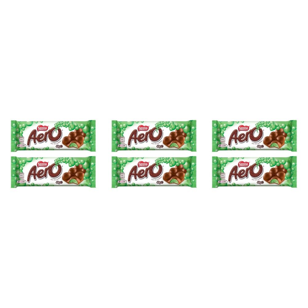 Nestle Aero Peppermint Milk Chocolate Bar 40g x 24 Bundle of 6