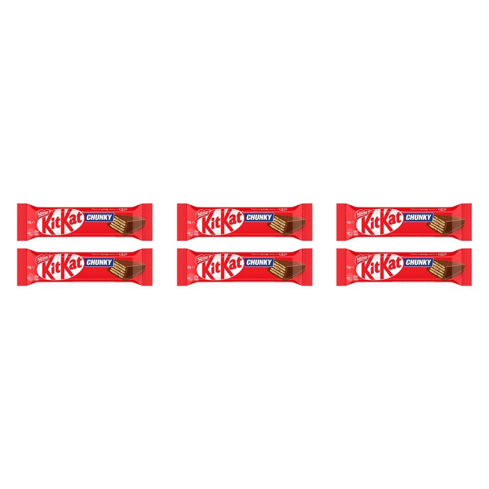 Nestle Kit Kat Chunky Milk Chocolate Bar 48g x 36 Bundle of 6