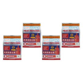 Pain Away Heat Patches Regular, 8 Pack Bundle of 4