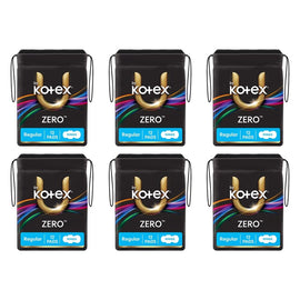 U By Kotex Zero Regular Pads with Wings 12 Pack x 6 Bundle of 6