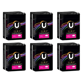 U By Kotex Super Pads with Wings 10 Pack x 6 Bundle of 6