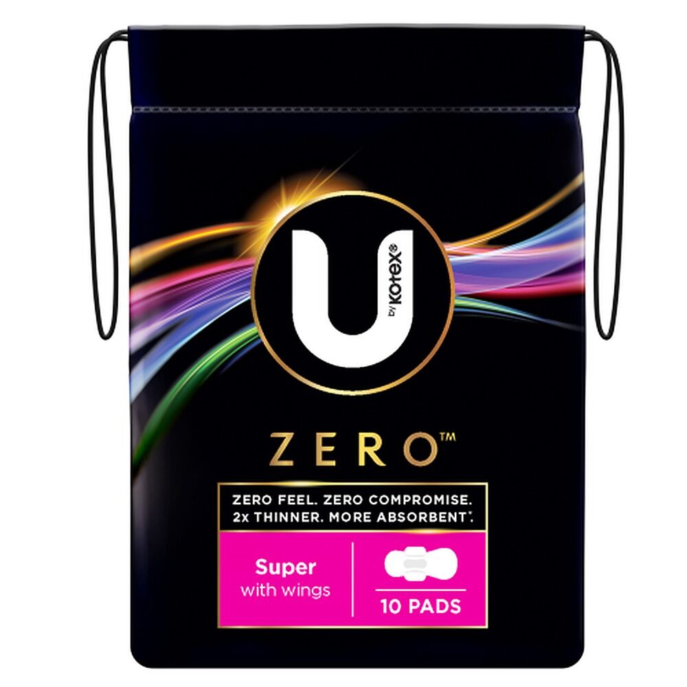 U By Kotex Super Pads with Wings 10 Pack x 6