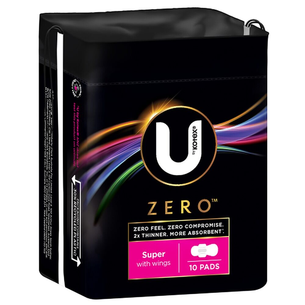 U By Kotex Super Pads with Wings 10 Pack x 6