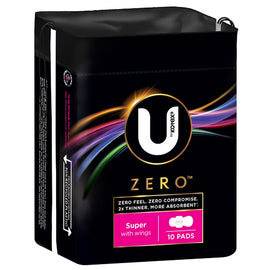 U By Kotex Super Pads with Wings 10 Pack x 6