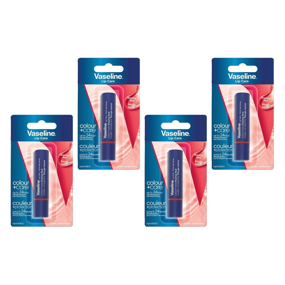 Vaseline Lip Care Kissing Red Lip Balm 3g Pack of 4