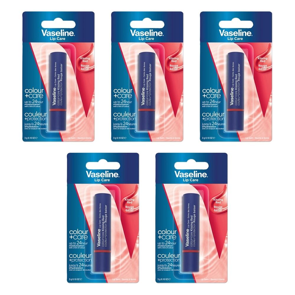 Vaseline Lip Care Kissing Red Lip Balm 3g Pack of 5