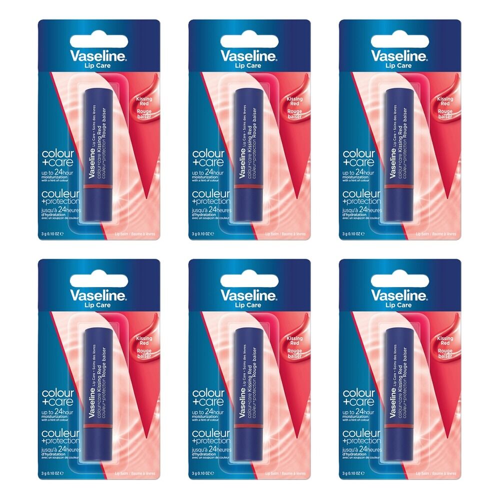 Vaseline Lip Care Kissing Red Lip Balm 3g Pack of 6