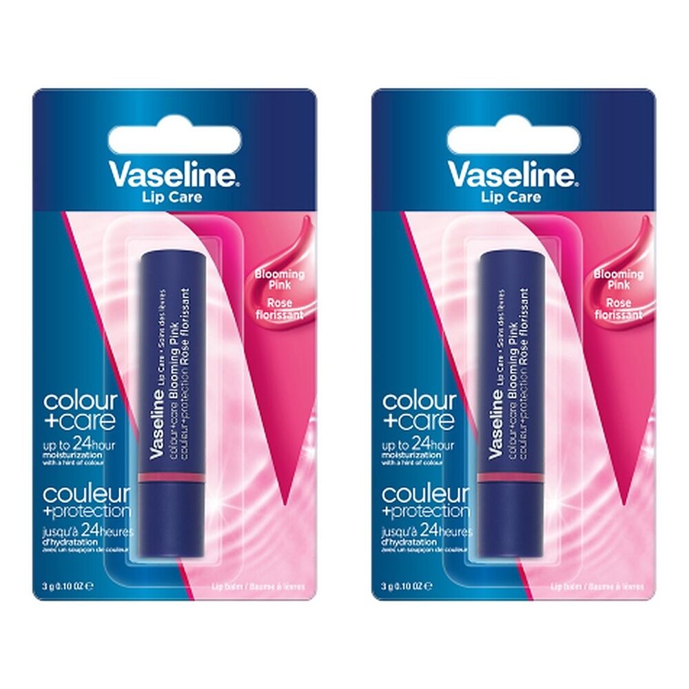 Vaseline Colour & Care Lip Balm Blooming Pink 3g Pack of 2