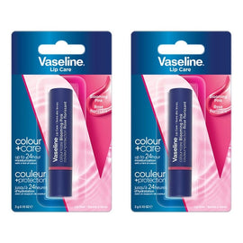Vaseline Colour & Care Lip Balm Blooming Pink 3g Pack of 2