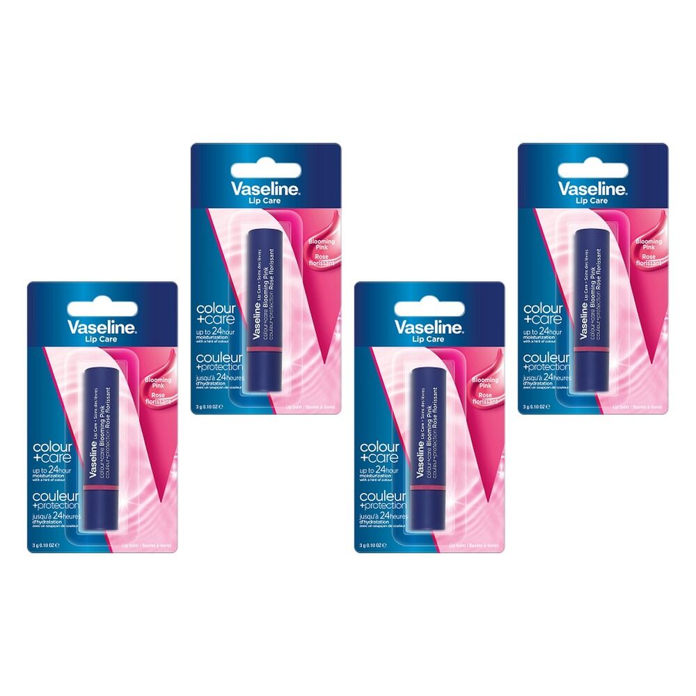Vaseline Colour & Care Lip Balm Blooming Pink 3g Pack of 4