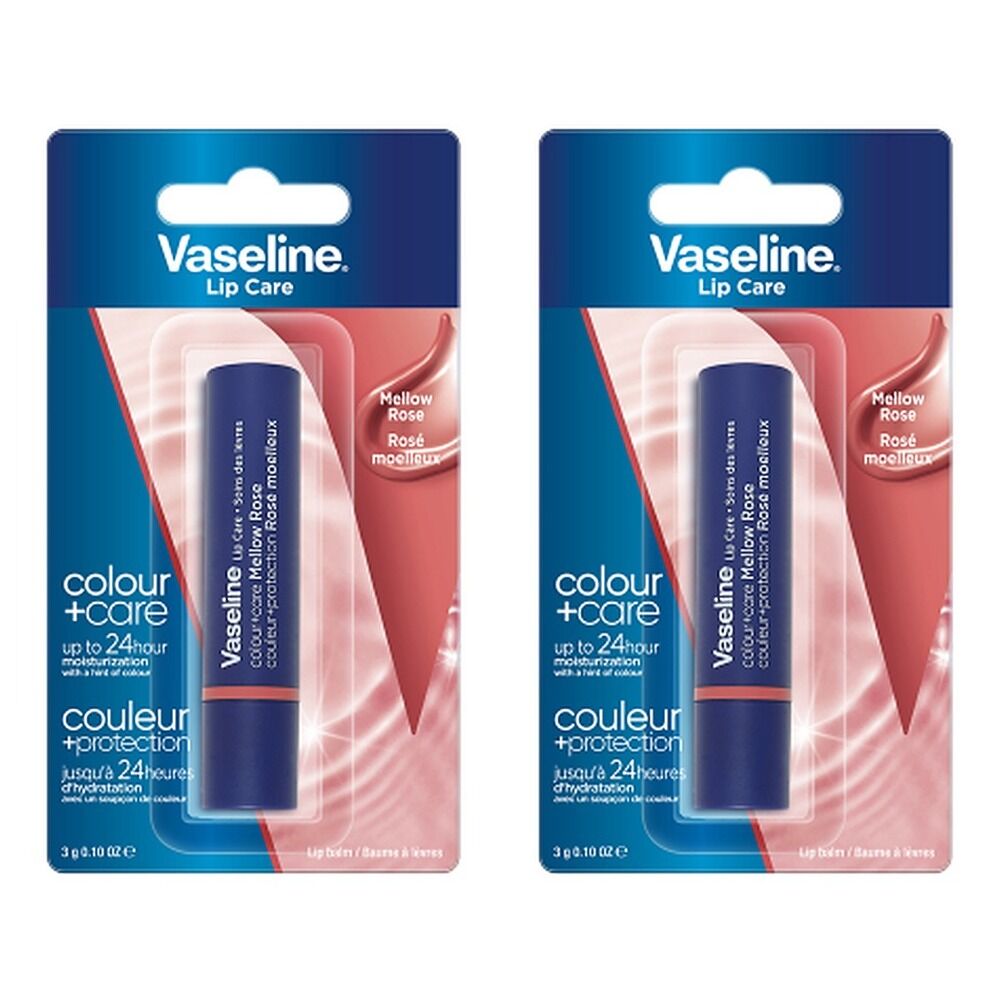 Vaseline Colour & Care Lip Balm Mellow Rose 3g Pack of 2