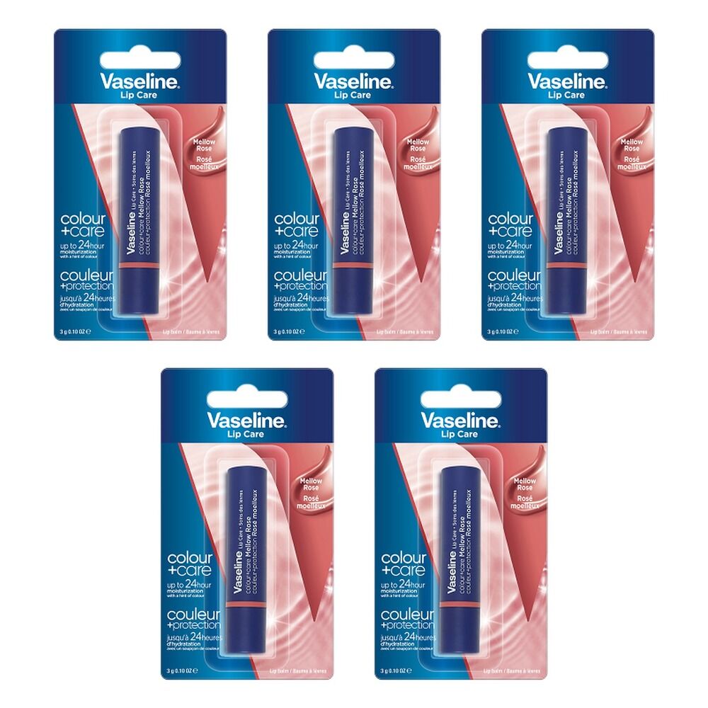 Vaseline Colour & Care Lip Balm Mellow Rose 3g Pack of 5