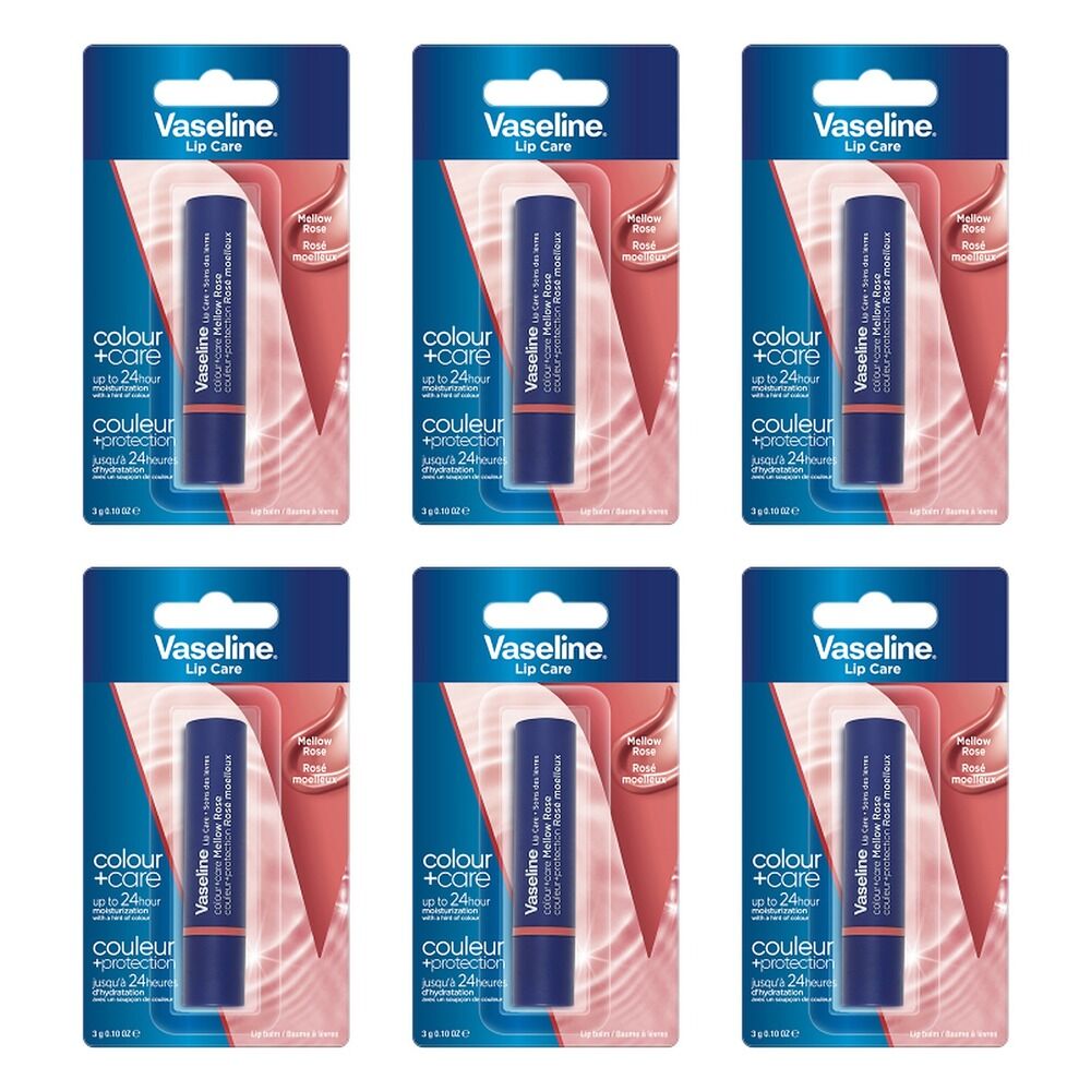 Vaseline Colour & Care Lip Balm Mellow Rose 3g Pack of 6