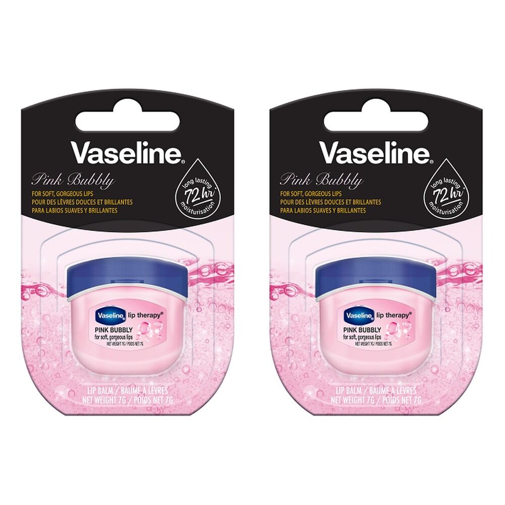 Vaseline Lip Therapy Pink Bubbly Lip Balm 7g x 8 Bundle of 2