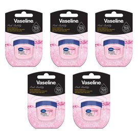 Vaseline Lip Therapy Pink Bubbly Lip Balm 7g x 8 Bundle of 5