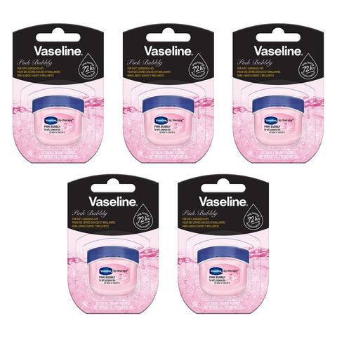 Vaseline Lip Therapy Pink Bubbly Lip Balm 7g Pack of 5