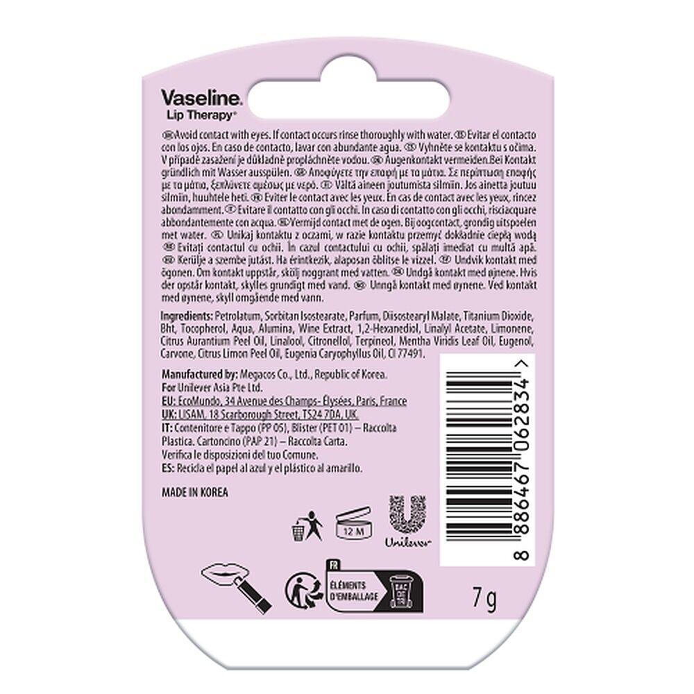 Vaseline Lip Therapy Pink Bubbly Lip Balm 7g x 8