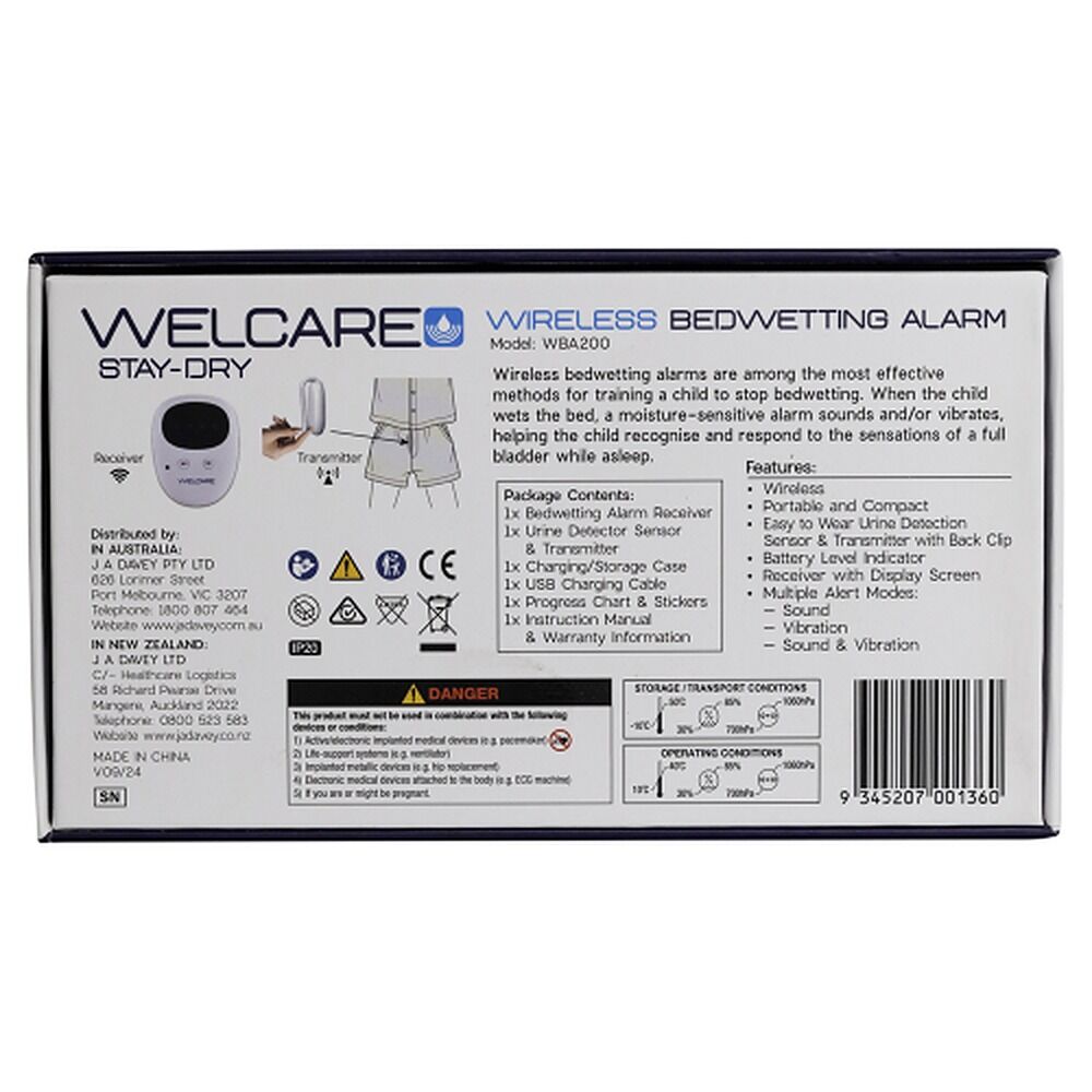 Welcare Stay-Dry Wireless Bedwetting Alarm WBA200