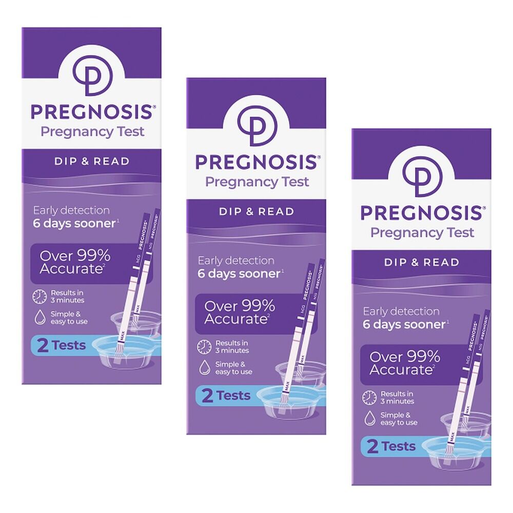 Pregnosis Dip & Read Pregnancy Test 2 Pack Bundle of 3