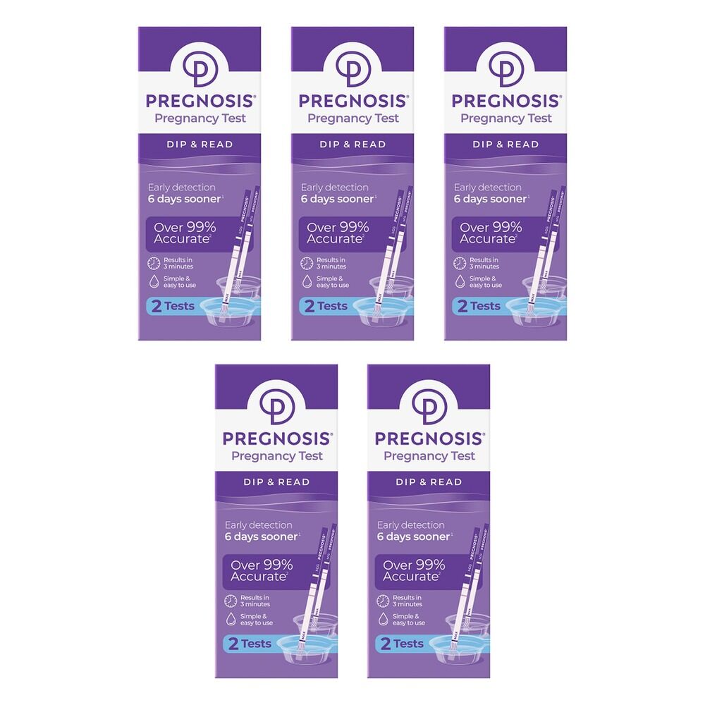 Pregnosis Dip & Read Pregnancy Test 2 Pack Bundle of 5