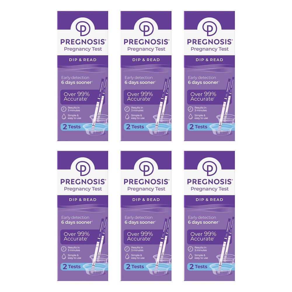 Pregnosis Dip & Read Pregnancy Test 2 Pack Bundle of 6