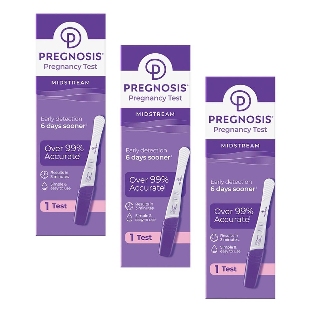 Pregnosis Midstream Pregnancy Test Pack of 3