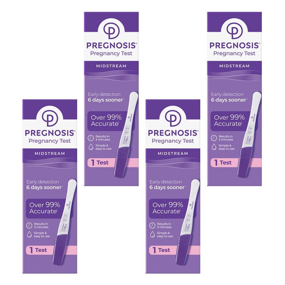 Pregnosis Midstream Pregnancy Test Pack of 4