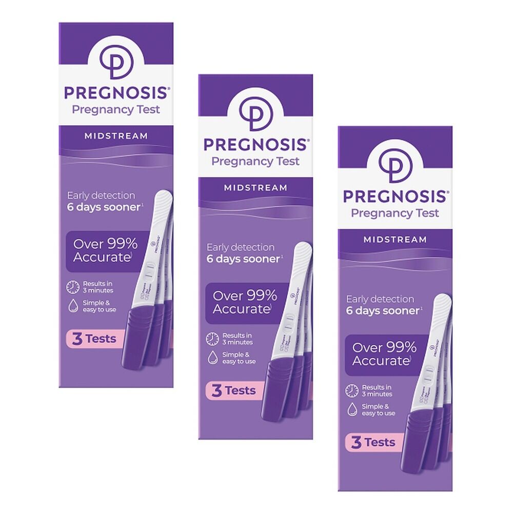 Pregnosis Midstream Pregnancy Test 3 Tests Pack of 3