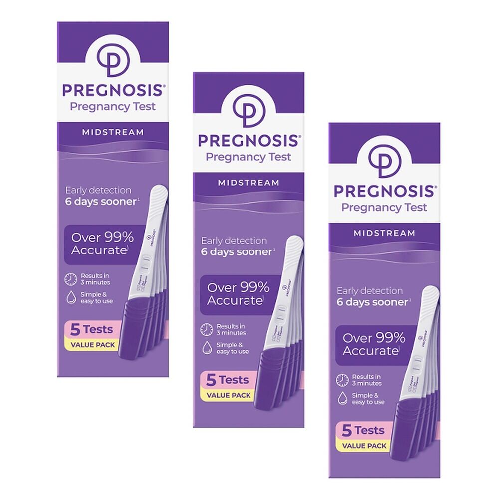 Pregnosis Midstream Pregnancy Test 5 Tests Pack of 3