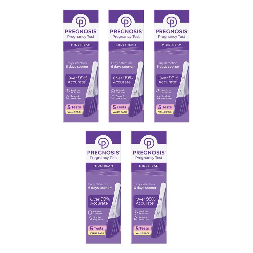 Pregnosis Midstream Pregnancy Test 5 Tests Pack of 5