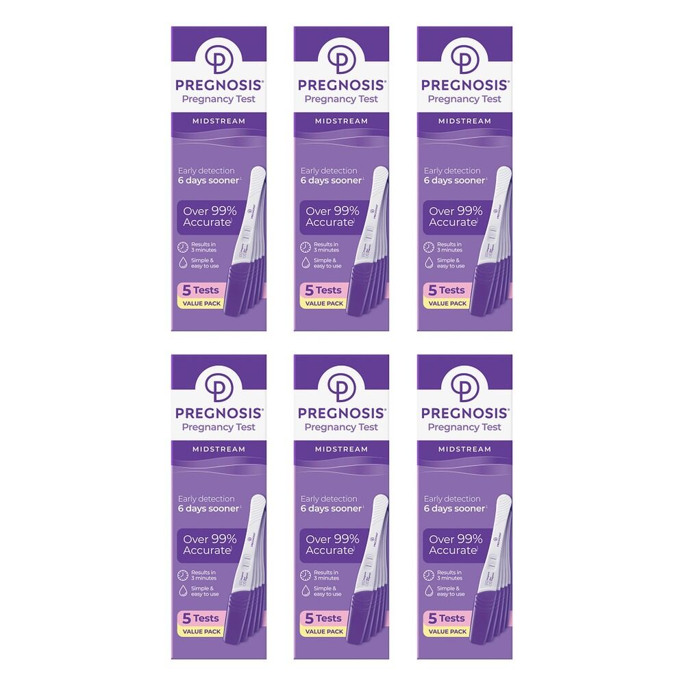 Pregnosis Midstream Pregnancy Test 5 Tests Pack of 6