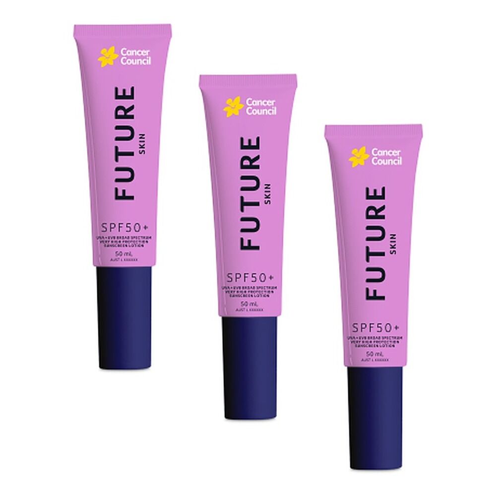 Cancer Council Future Skin Sunscreen Lotion SPF 50+ 50mL Pack of 3