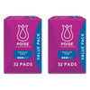 Poise Pads for Bladder Leaks Regular 32 Pack x 3 Bundle of 2