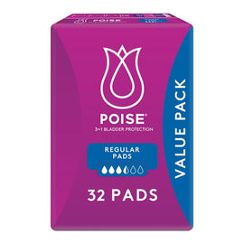 Poise Pads for Bladder Leaks Regular 32 Pack x 3