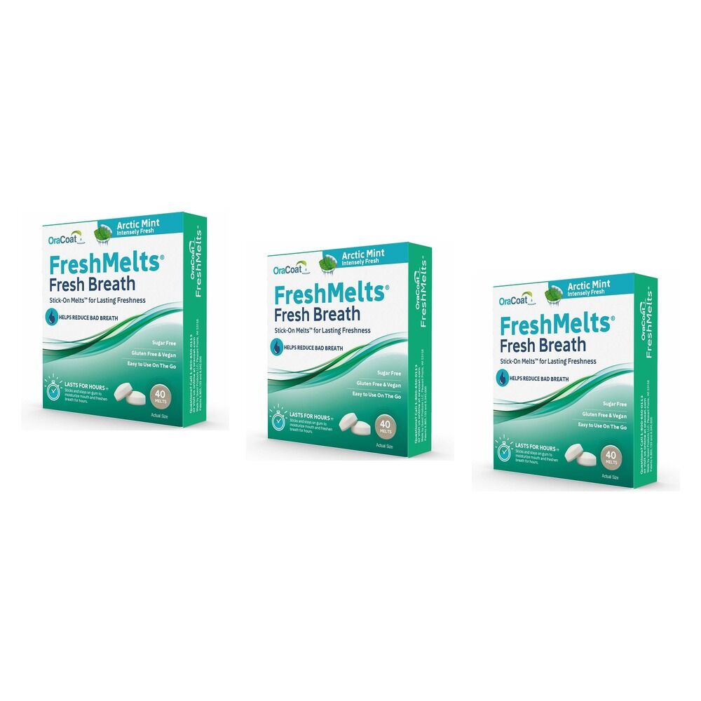 Freshmelts Arctic Mint For Bad Breath 40 Pack x 3 Bundle of 3