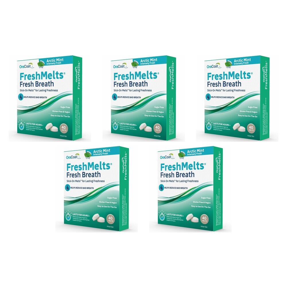 Freshmelts Arctic Mint For Bad Breath 40 Pack x 3 Bundle of 5
