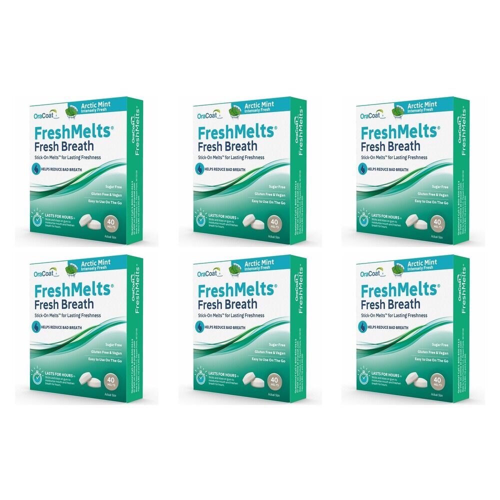 Freshmelts Arctic Mint For Bad Breath 40 Pack x 3 Bundle of 6